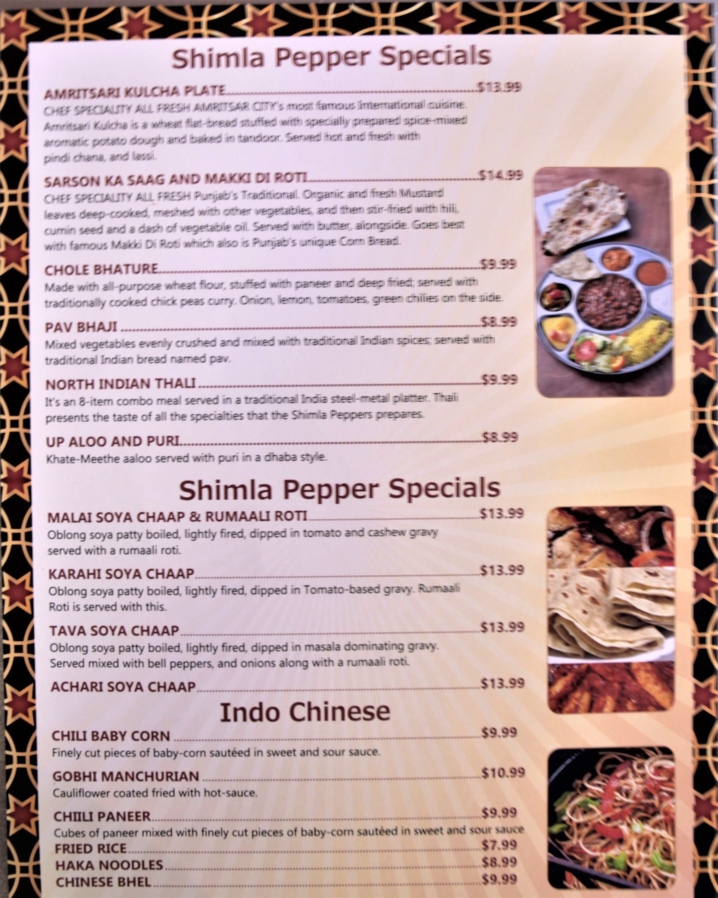 Menu Shimla Peppers